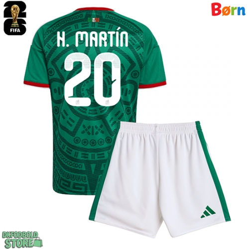Mexico Henry Martin #20 Replika Babytøj Hjemmebanesæt Børn VM 2026 Kortærmet (+ Korte bukser)